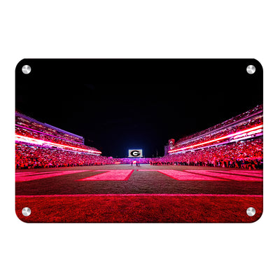 Georgia Bulldogs - Sanford Red Lights End Zone - College Wall Art #Metal