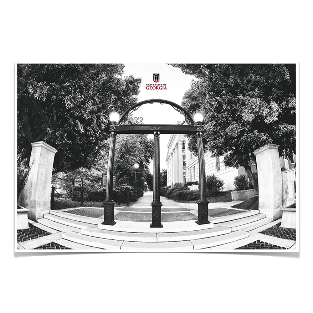 Georgia Bulldogs - Arch B&W - College Wall Art #Canvas