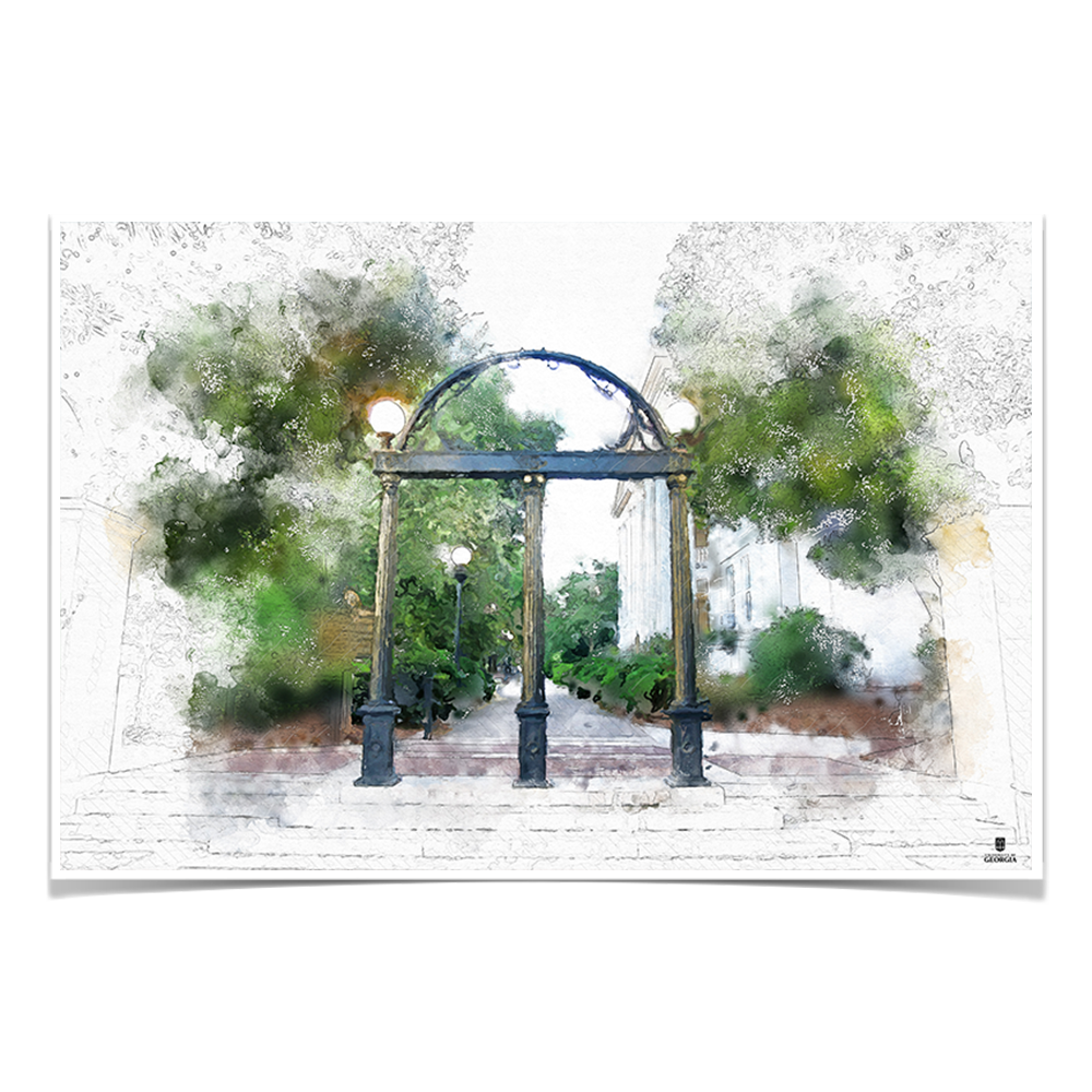 Georgia Bulldogs - Arch Painting - College Wall Art #Canvas