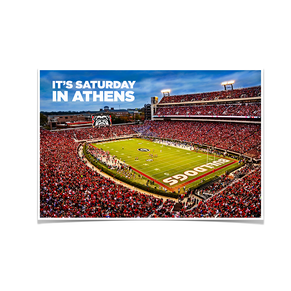 Georgia Bulldogs - It's Saturday in Athens - College Wall Art #Poster