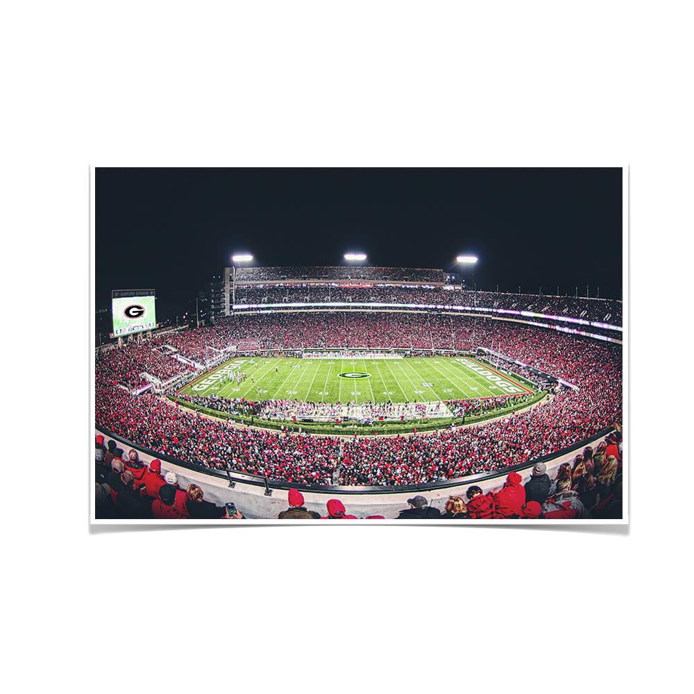 Georgia Bulldogs - Sanford Stadium 50 Yard Line - College Wall Art #Canvas