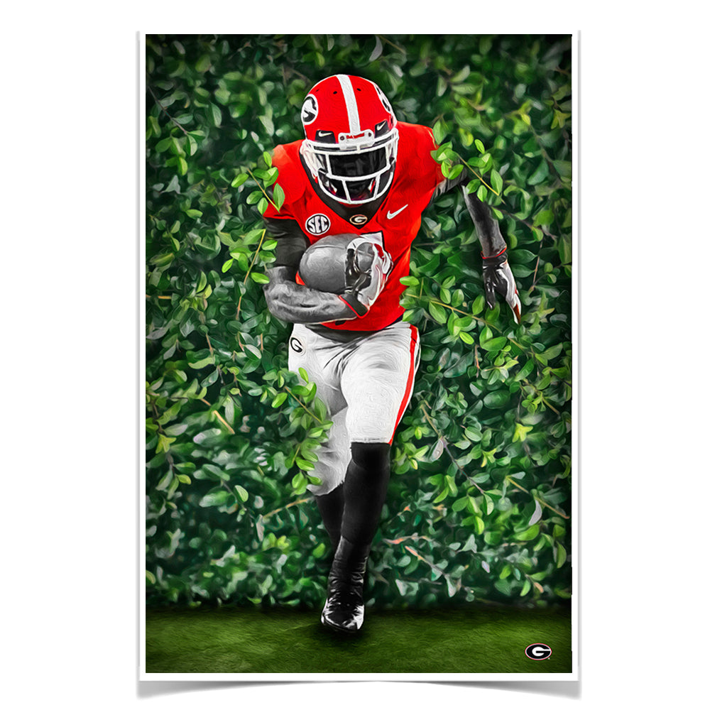 Georgia Bulldogs - Through the Hedges Oil Painting - College Wall Art #Canvas