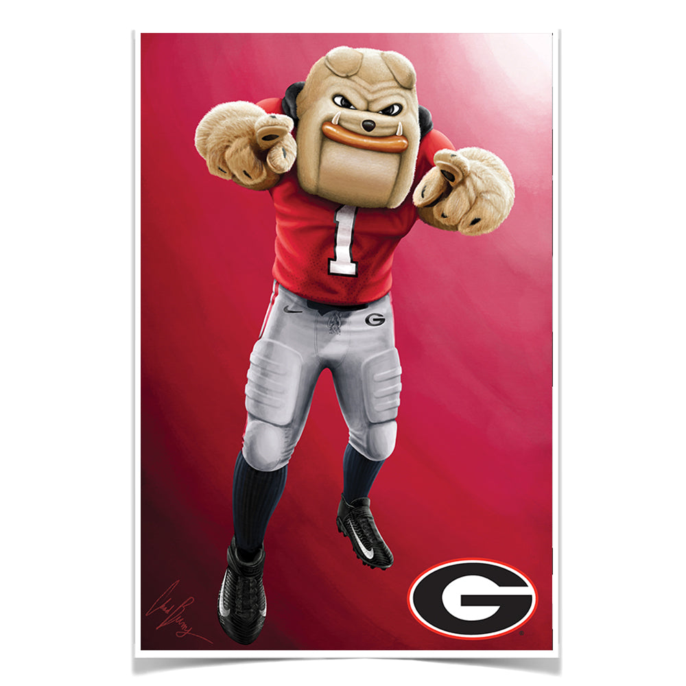 Georgia Bulldogs - Hairy Dawg Portrait - College Wall Art #Canvas