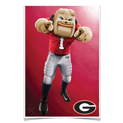 Georgia Bulldogs - Hairy Dawg Portrait - College Wall Art #Poster