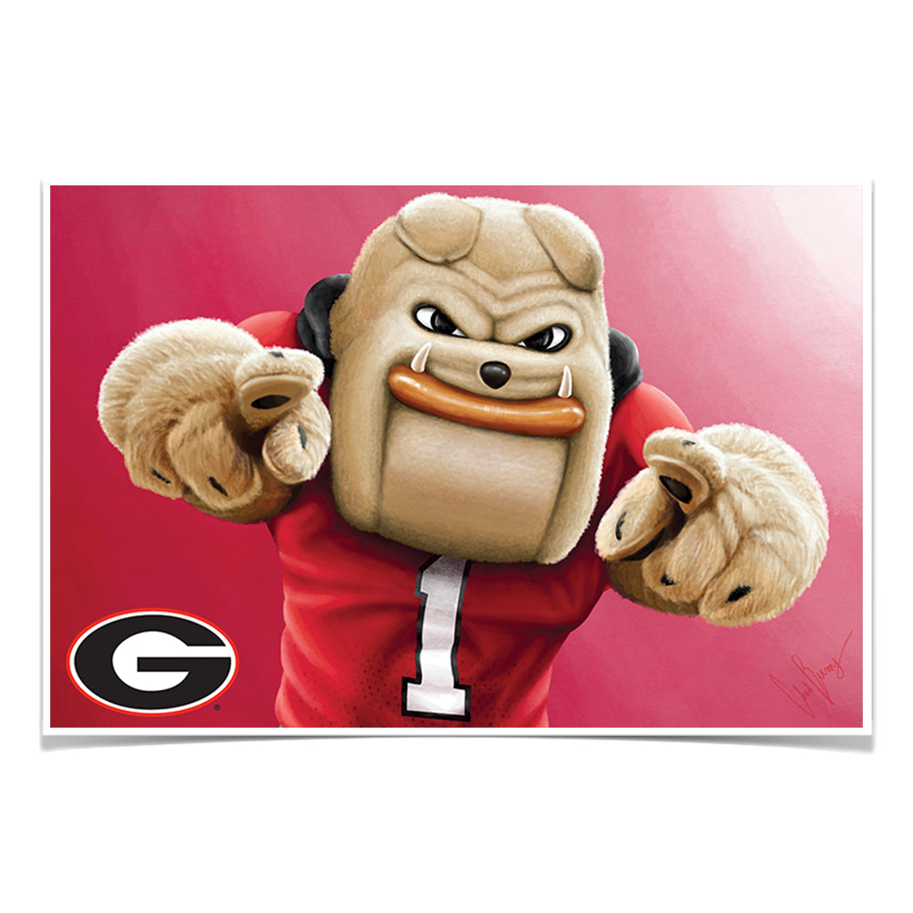 Georgia Bulldogs - Hairy Dawg Landscape - College Wall Art #Canvas