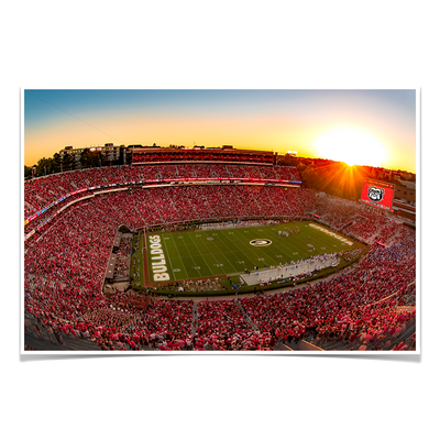 Georgia Bulldogs - Sanford Stadium Sunset - College Wall Art #Poster