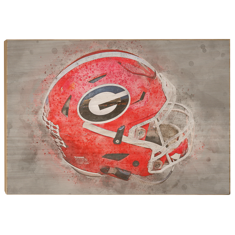 Georgia Bulldogs - Georgia Helmet Fine Art - College Wall Art #Canvas