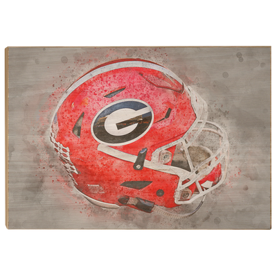 Georgia Bulldogs - Georgia Helmet Fine Art - College Wall Art #Wood