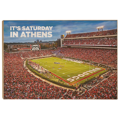 Georgia Bulldogs - It's Saturday in Athens - College Wall Art #Wood