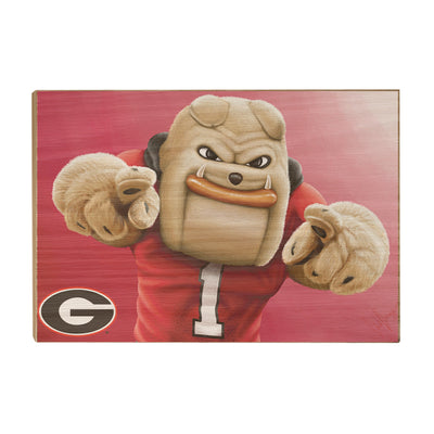 Georgia Bulldogs - Hairy Dawg Landscape - College Wall Art #Wood