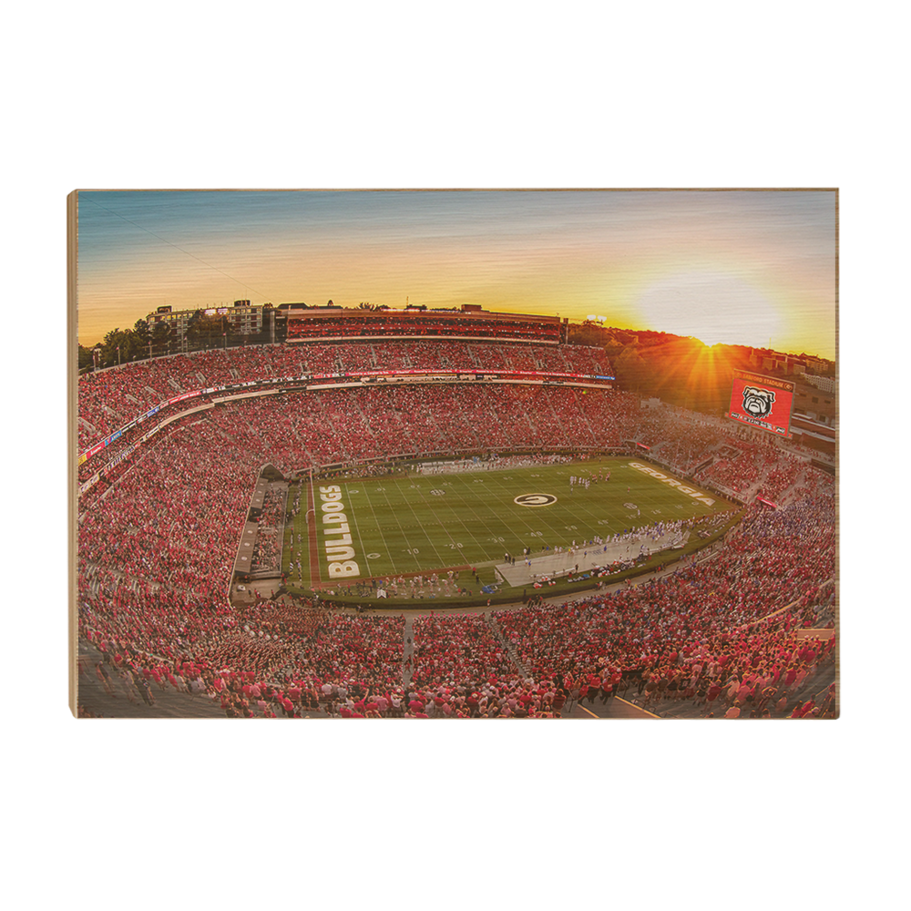 Georgia Bulldogs - Sanford Stadium Sunset - College Wall Art #Canvas