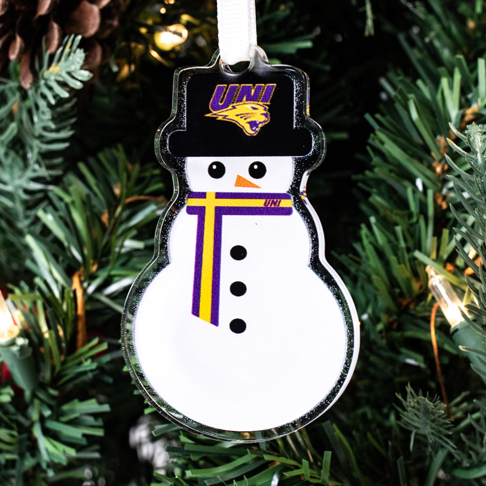 Northern Iowa Panthers - UNI Snowman Double-Sided Ornament