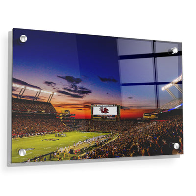 South Carolina Gamecocks - Sunset Blaze at Williams-Brice Stadium - College Wall Art #Acrylic