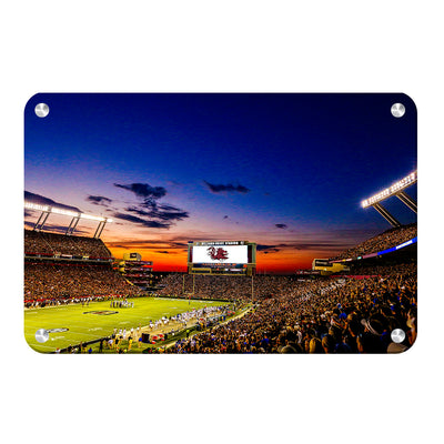 South Carolina Gamecocks - Sunset Blaze at Williams-Brice Stadium - College Wall Art #Metal