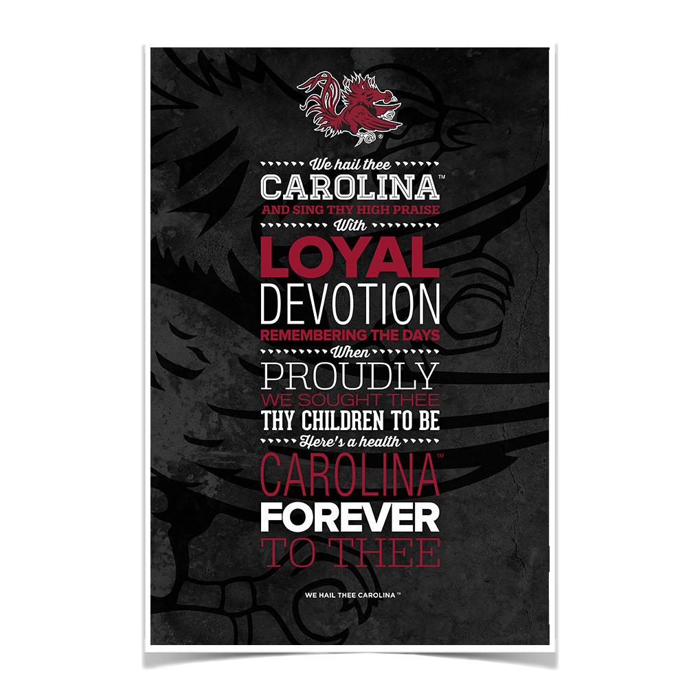 South Carolina Gamecocks - We Hail Thee Carolina - College Wall Art #Canvas