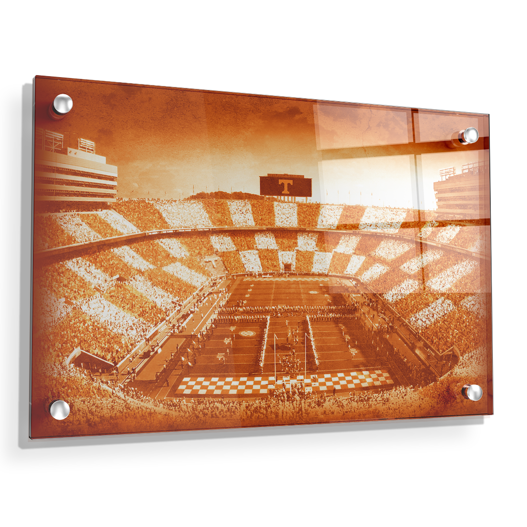 Tennessee Volunteers - Antique Neyland Checkerboard - College Wall Art #Canvas