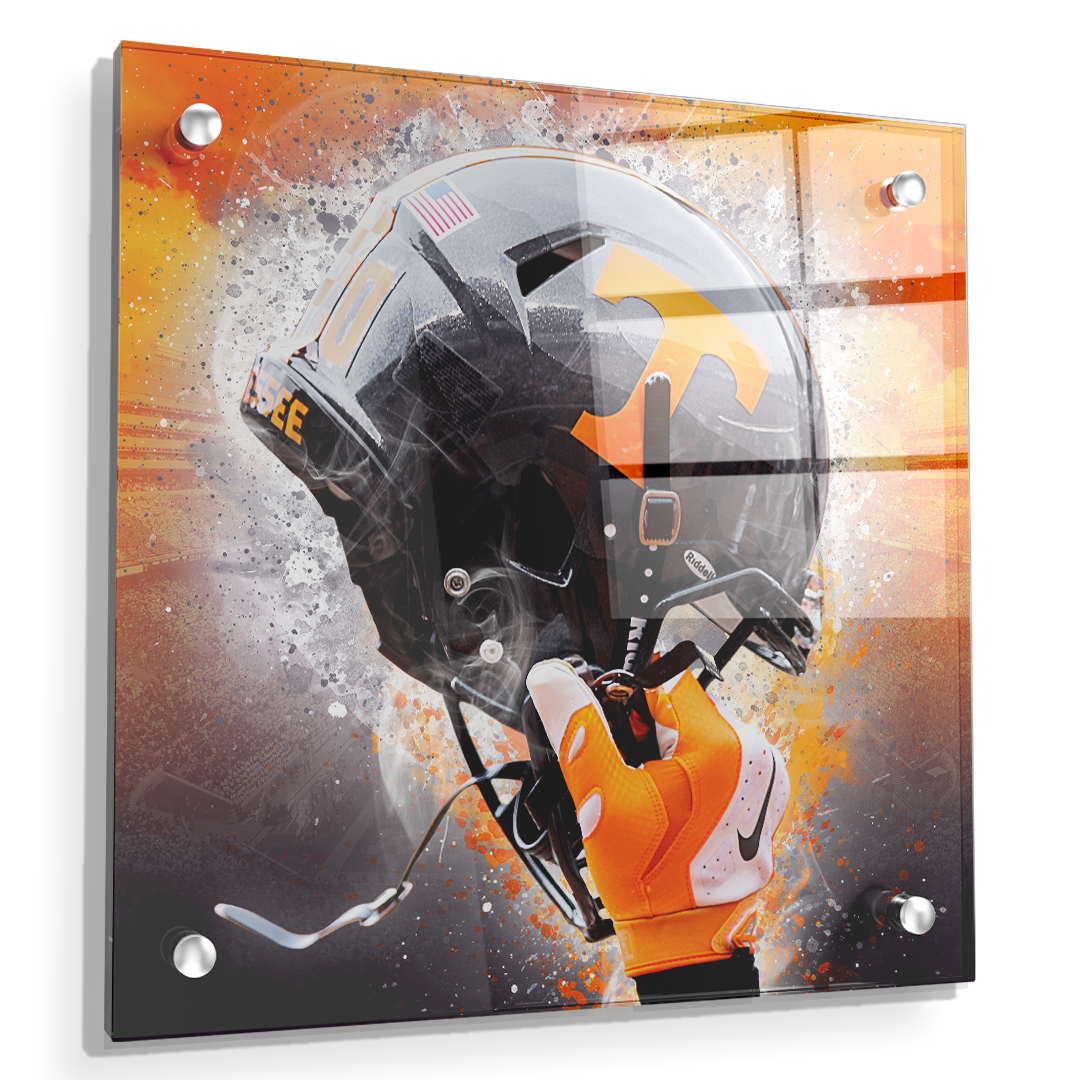 Tennessee Volunteers - Smokey Helmet Held High - College Wall Art #Canvas