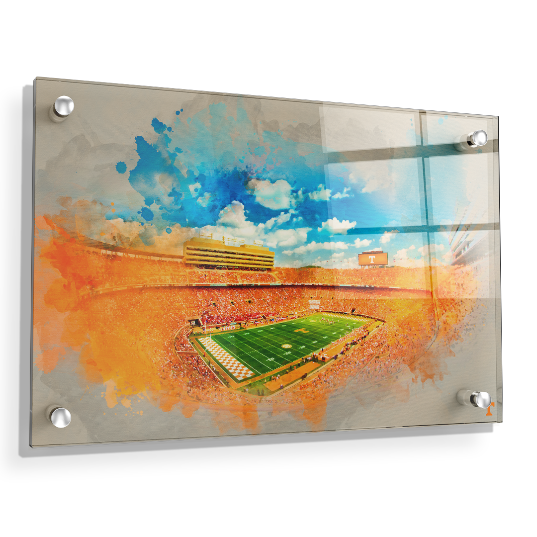 Tennessee Volunteers - Neyland Watercolor - College Wall Art #Acrylic