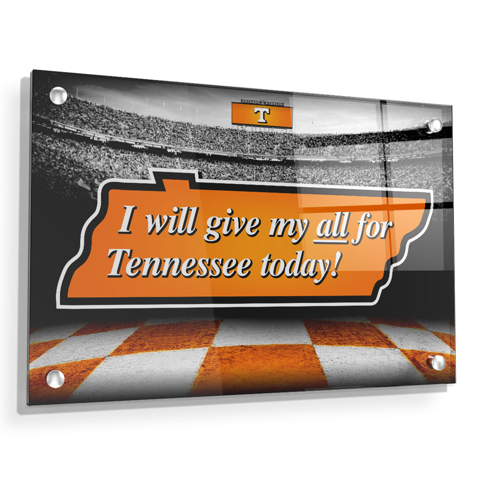 Tennessee Volunteers - Give My All For TN - College Wall Art #Canvas