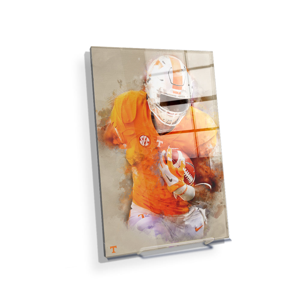 Tennessee Volunteers - Run Watercolor - College Wall Art #Acrylic Mini