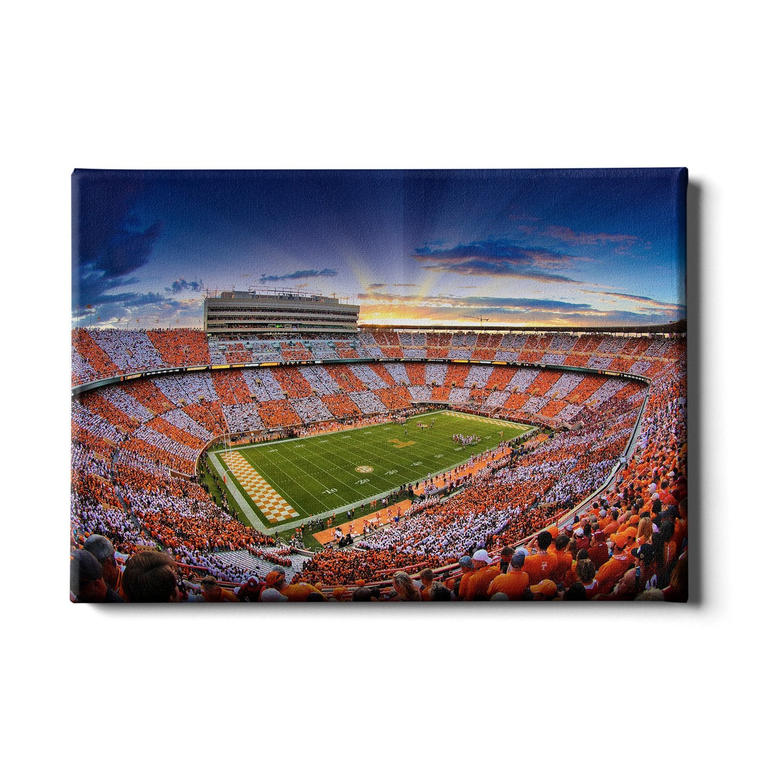 Tennessee Volunteers - Checkerboard Sunset - College Wall Art #Canvas