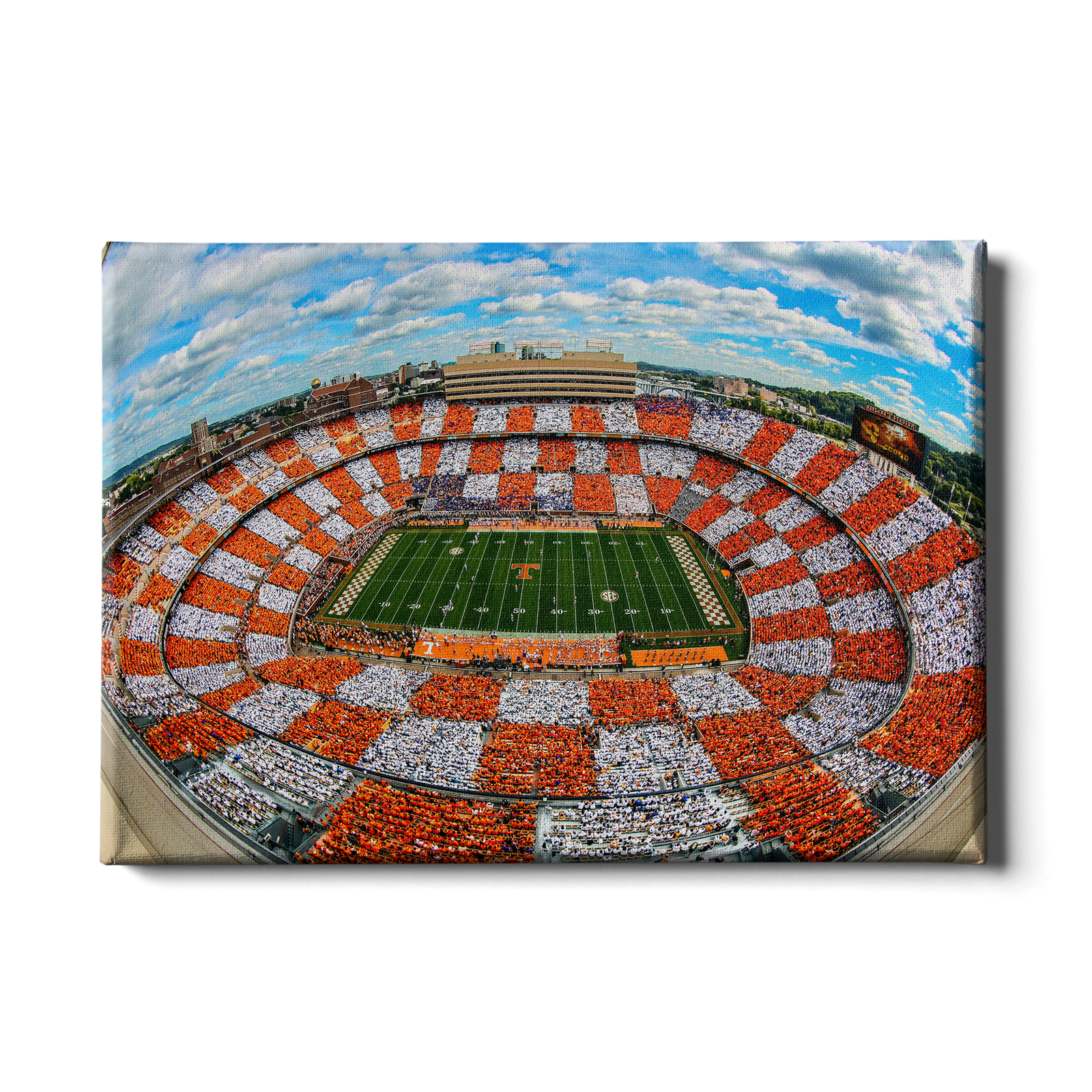 Tennessee Volunteers - Aerial Fisheye Checkerboard Neyland - College Wall Art #Canvas