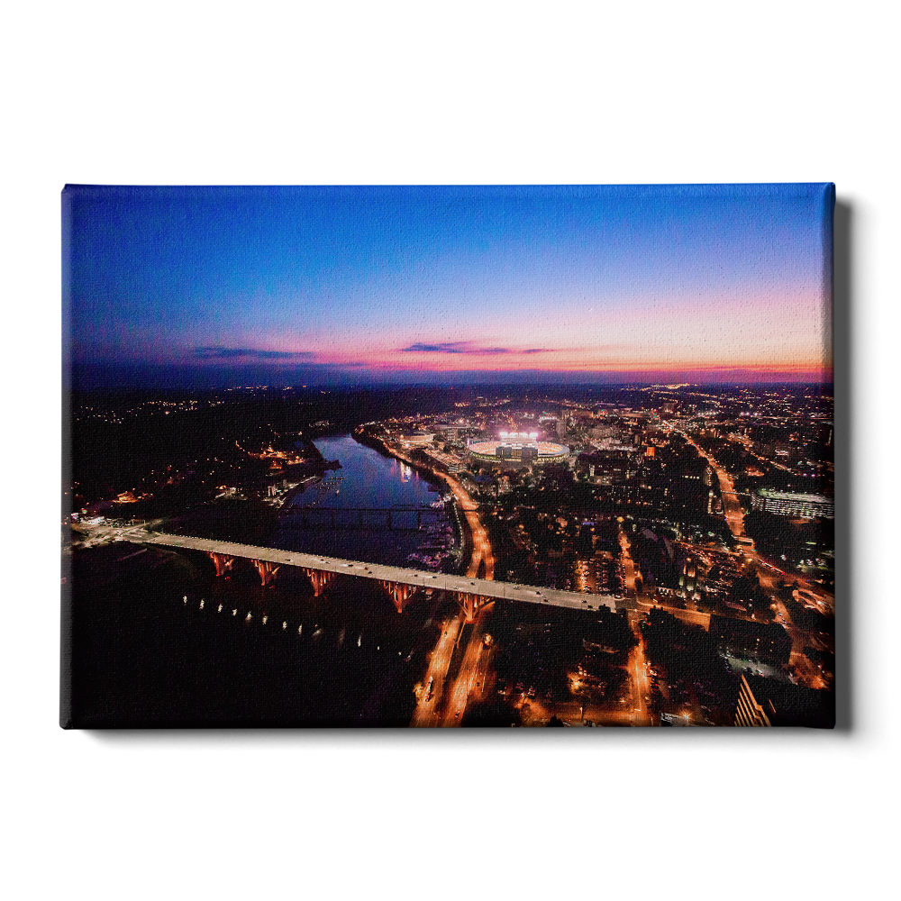 Tennessee Volunteers - Aerial sunset over Neyland - College Wall Art #Canvas