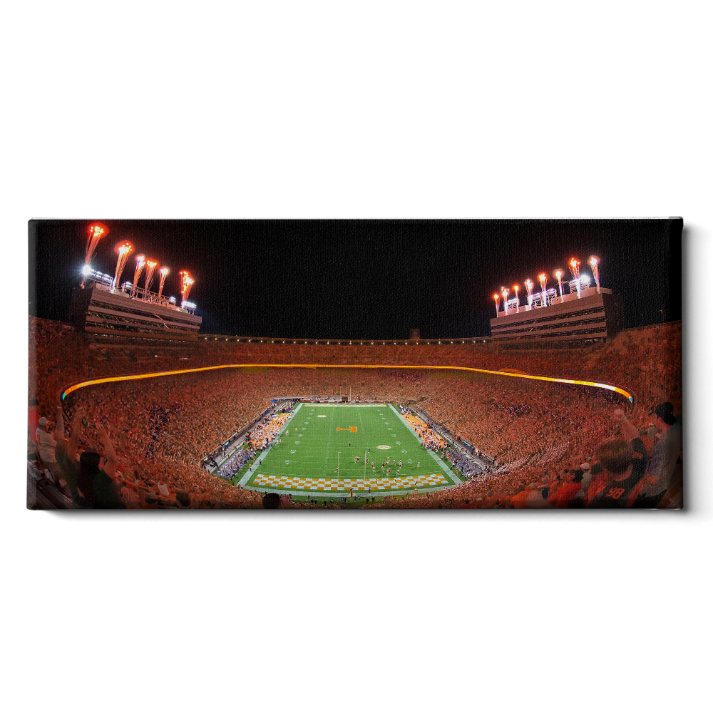 Tennessee Volunteers - Tennessee Lights Panoramic - College Wall Art #Canvas
