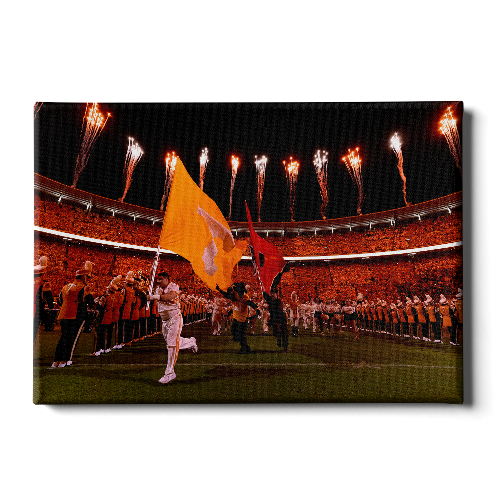 Tennessee Volunteers - Running through the T Light Up Checkerboard Neyland - College Wall Art #Canvas