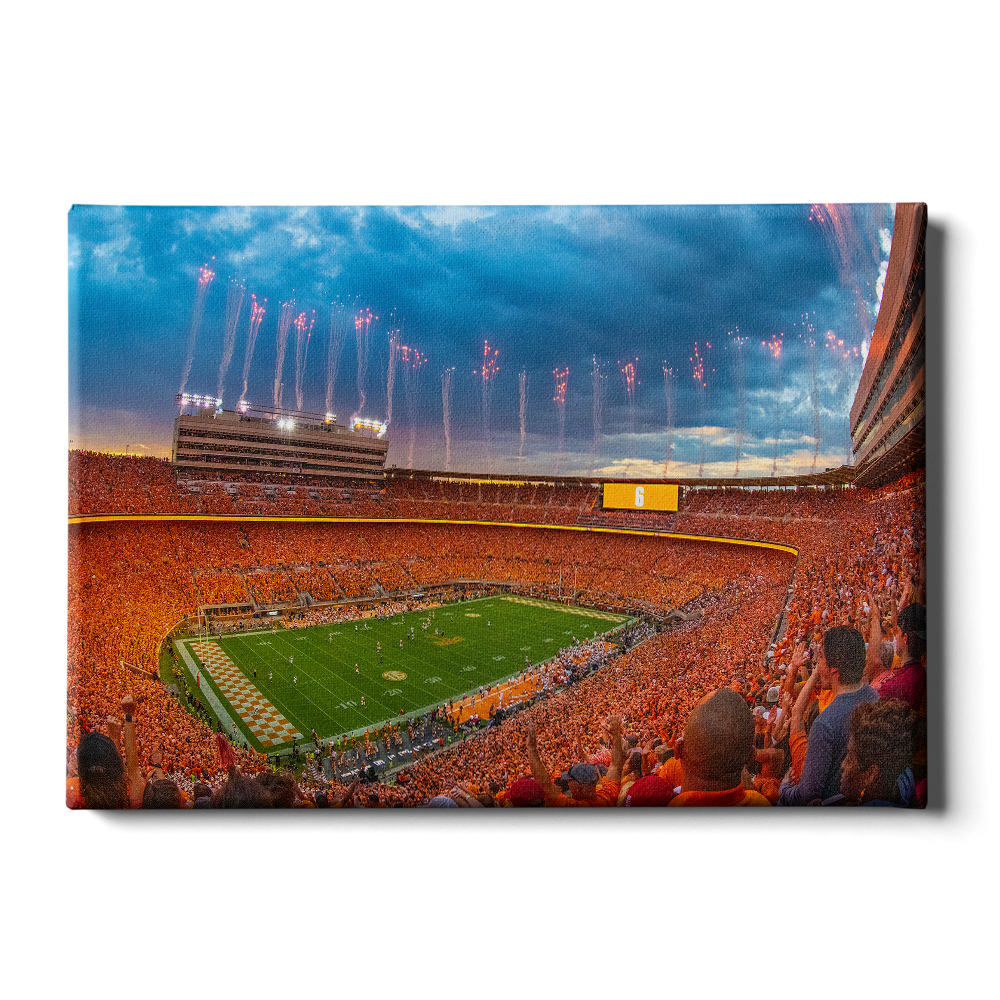 Tennessee Volunteers - Give Him Six Sunset - College Wall Art #Canvas