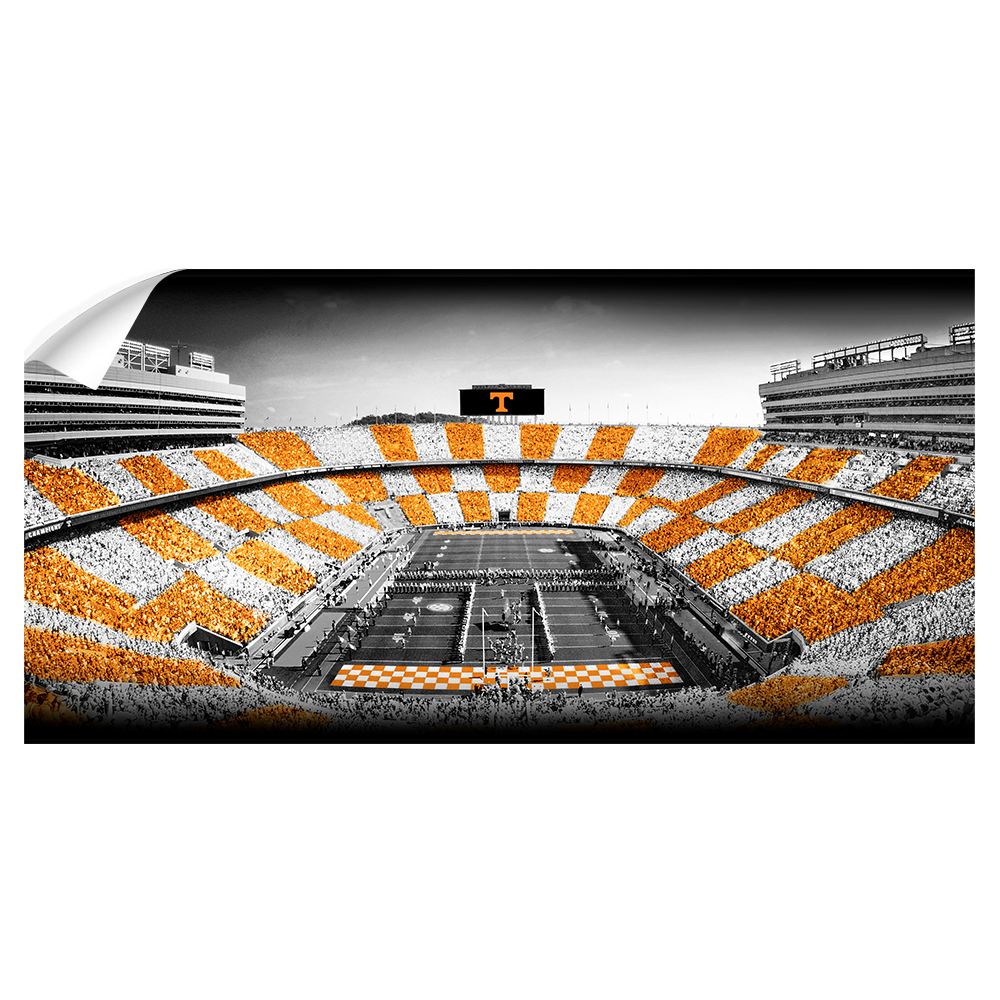 Tennessee Volunteers - Checkerboard Neyland B&W - College Wall Art #Canvas