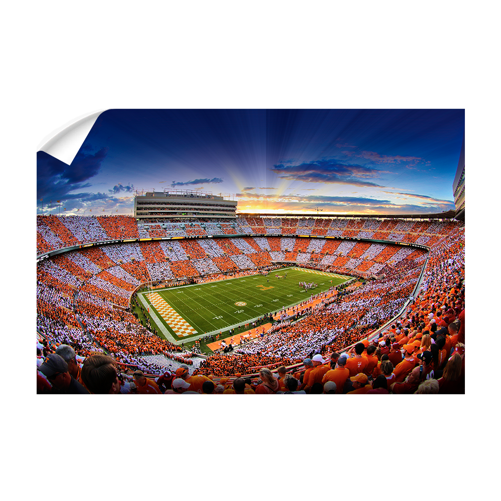 Tennessee Volunteers - Checkerboard Sunset - College Wall Art #Canvas