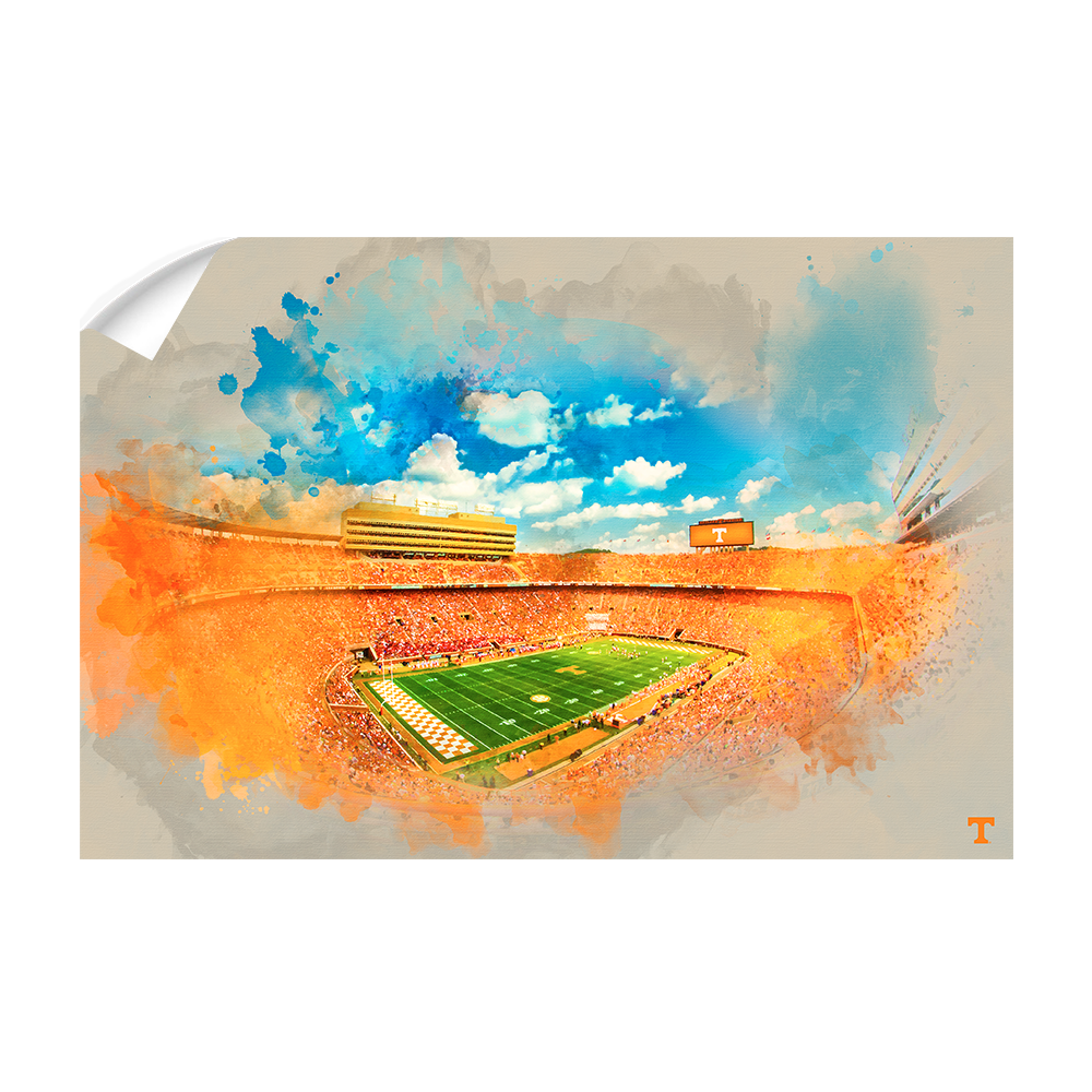 Tennessee Volunteers - Neyland Watercolor - College Wall Art #Wall Decal