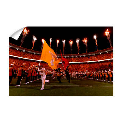 Tennessee Volunteers - Running through the T Light Up Checkerboard Neyland - College Wall Art #Wall Decal