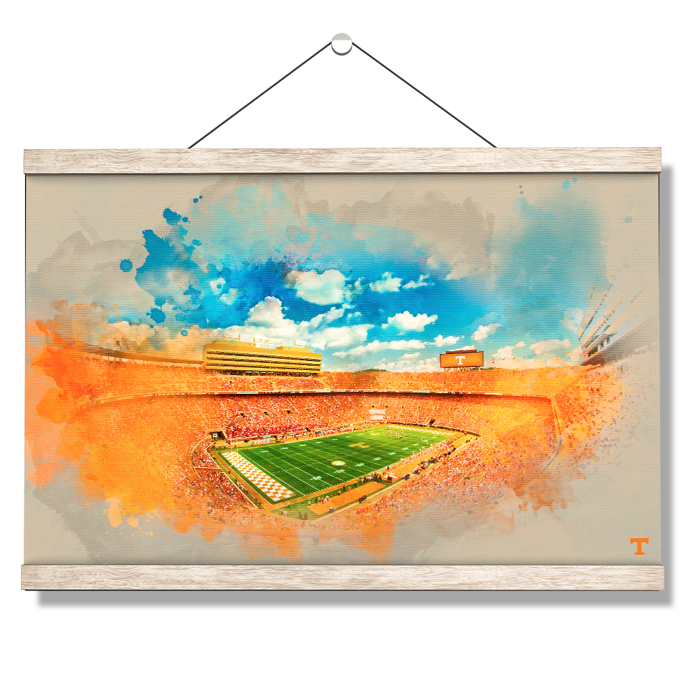 Tennessee Volunteers - Neyland Watercolor - College Wall Art #Hanging Canvas