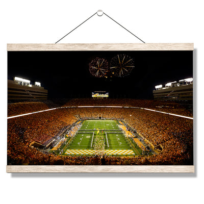 Tennessee Volunteers - Running Thru the T Fireworks - College Wall Art #Hanging Canvas