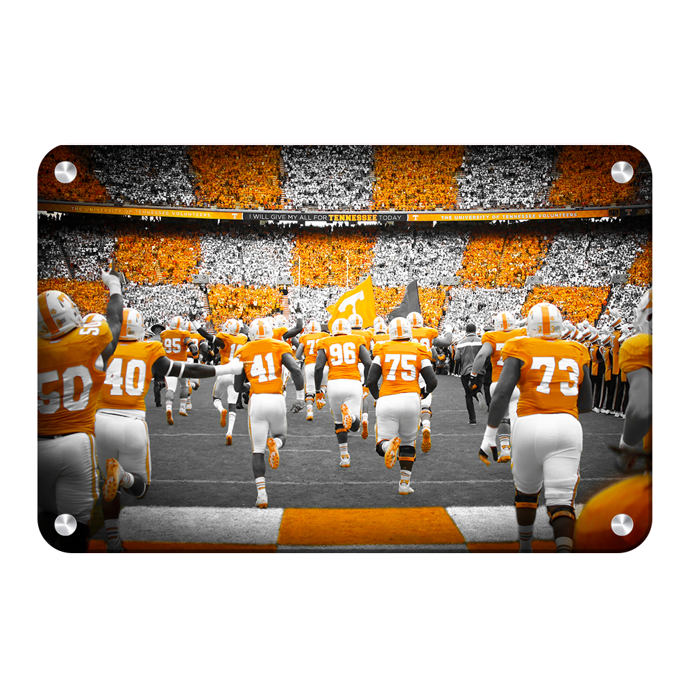 Tennessee Volunteers - Running Onto the Checkerboard Field - College Wall Art #Canvas