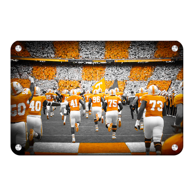 Tennessee Volunteers - Running Onto the Checkerboard Field - College Wall Art #Metal