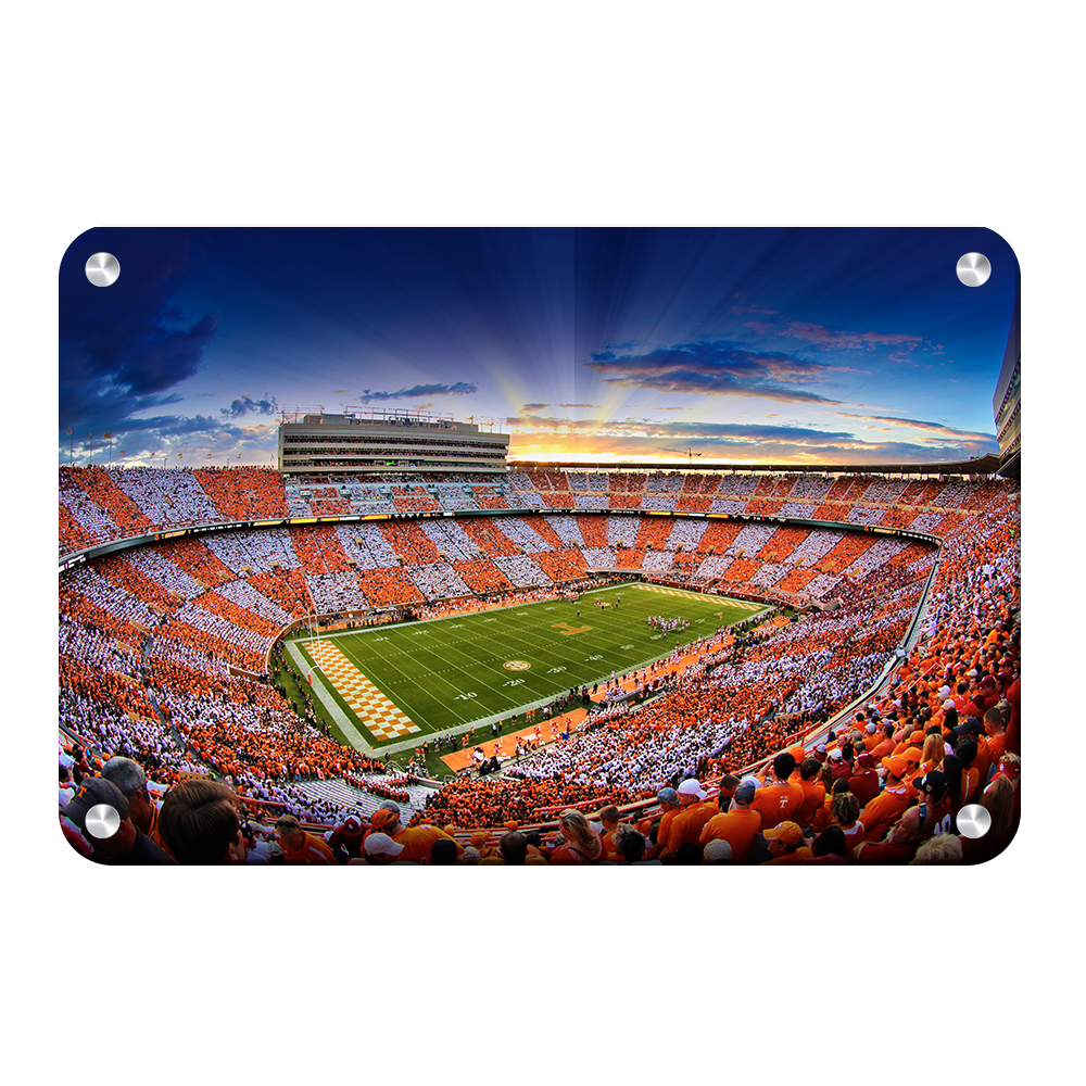Tennessee Volunteers - Checkerboard Sunset - College Wall Art #Canvas