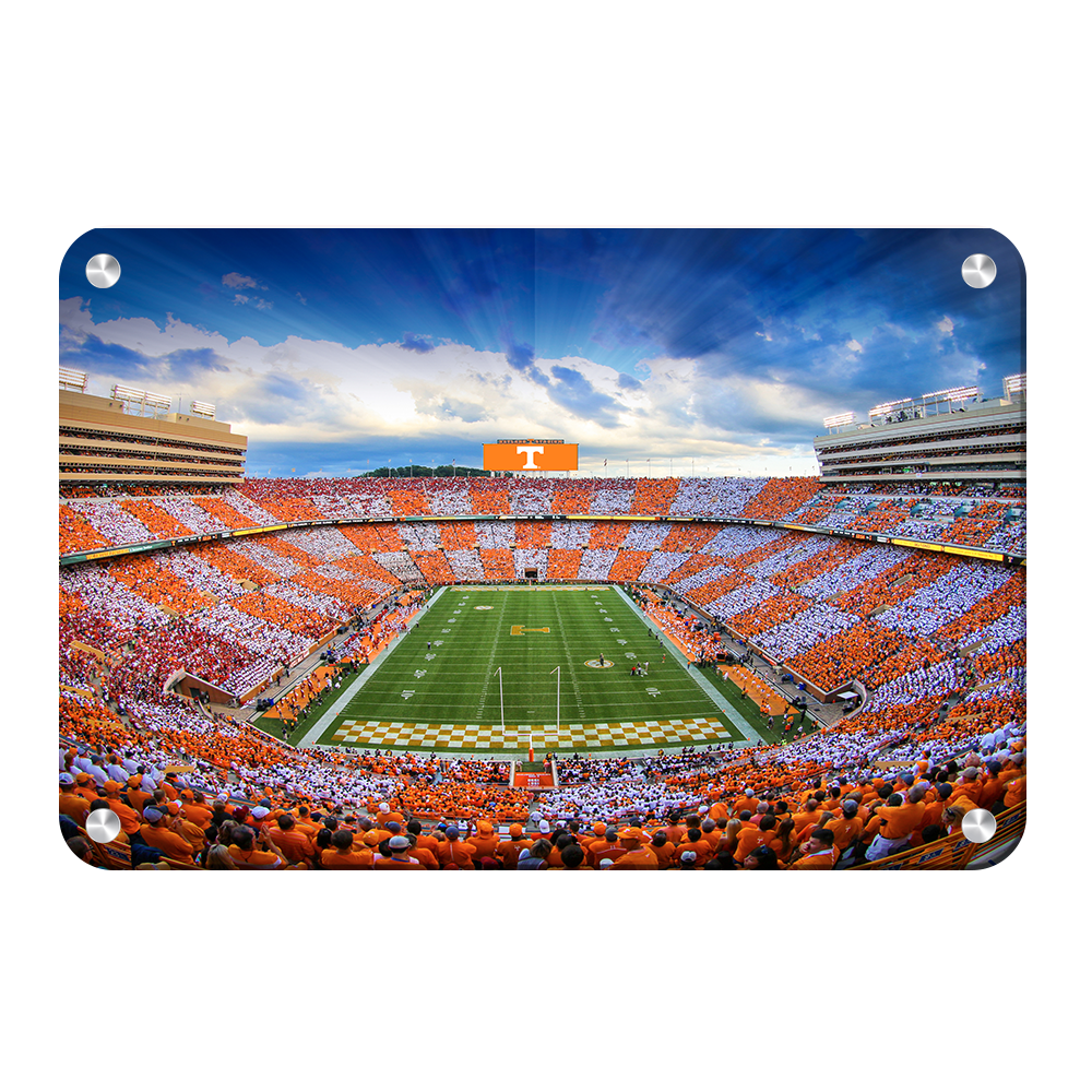 Tennessee Volunteers - Sunset over Checkerboard Neyland - College Wall Art #Canvas