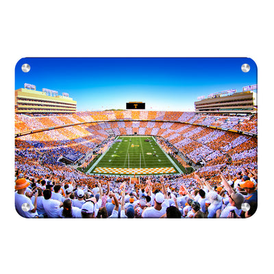 Tennessee Volunteers - Reverse Checkerboard End Zone - College Wall Art #Metal