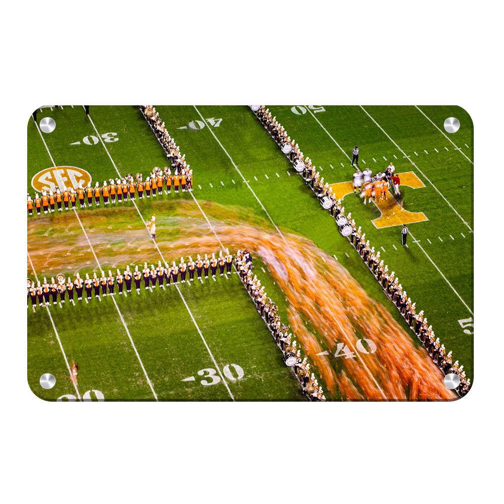 Tennessee Volunteers - Closeup Running Thru the T - College Wall Art #Canvas