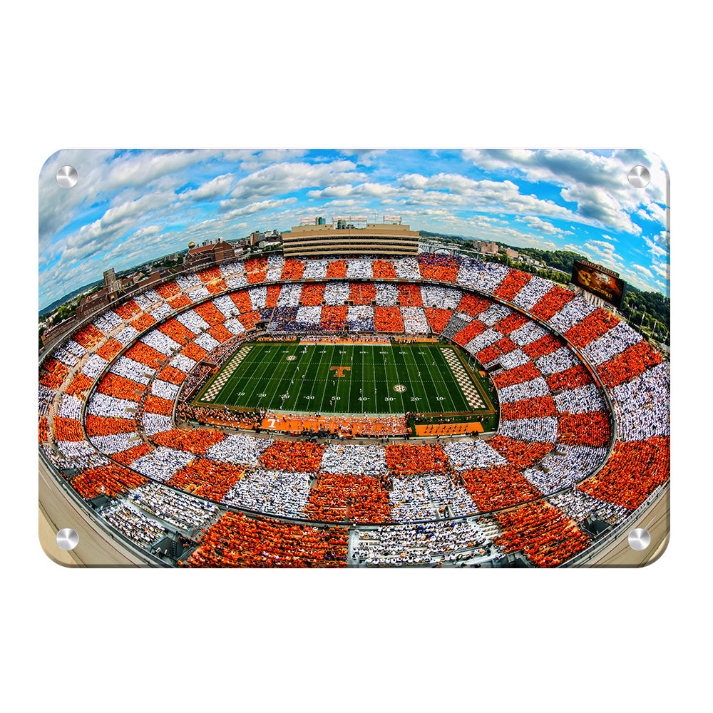 Tennessee Volunteers - Aerial Fisheye Checkerboard Neyland - College Wall Art #Canvas