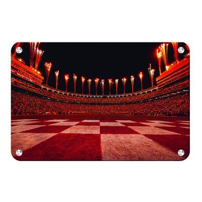 Tennessee Volunteers - Checkerboard End Zone Neyland Fireworks - College Wall Art #Metal