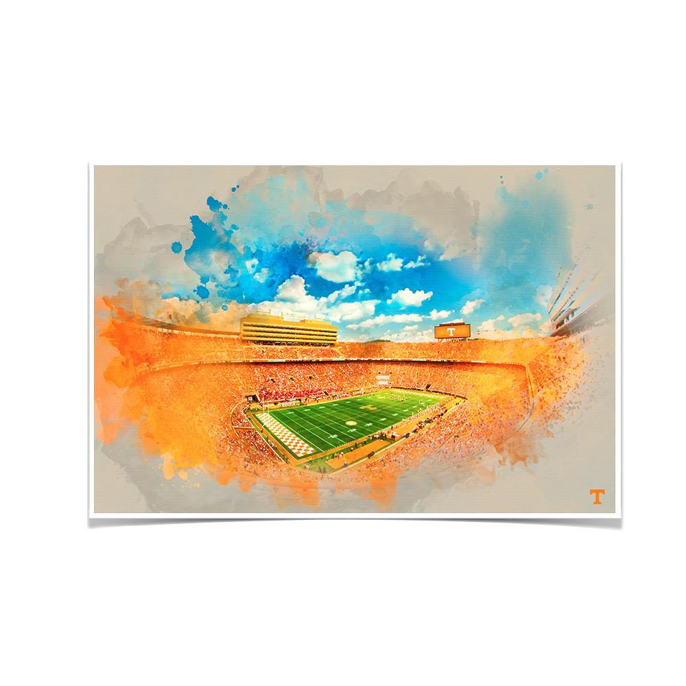Tennessee Volunteers - Neyland Watercolor - College Wall Art #Poster