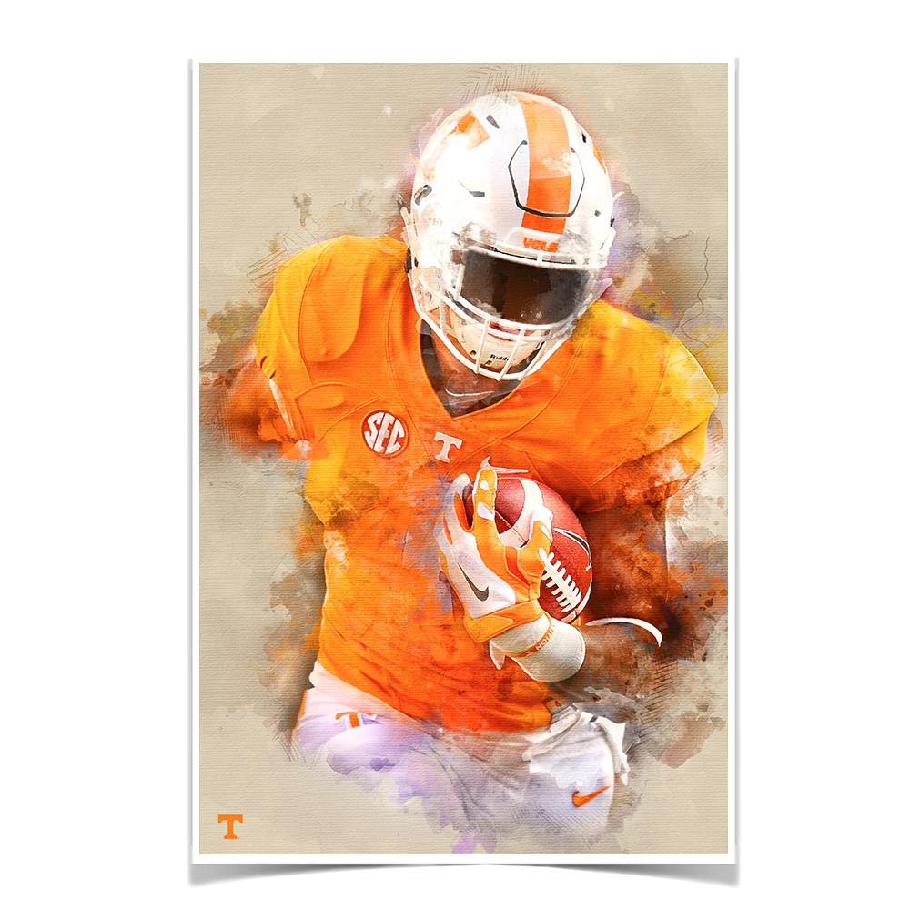 Tennessee Volunteers - Run Watercolor - College Wall Art #Poster