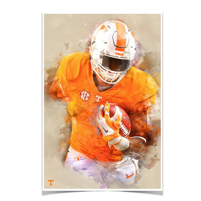 Tennessee Volunteers - Run Watercolor - College Wall Art #Poster
