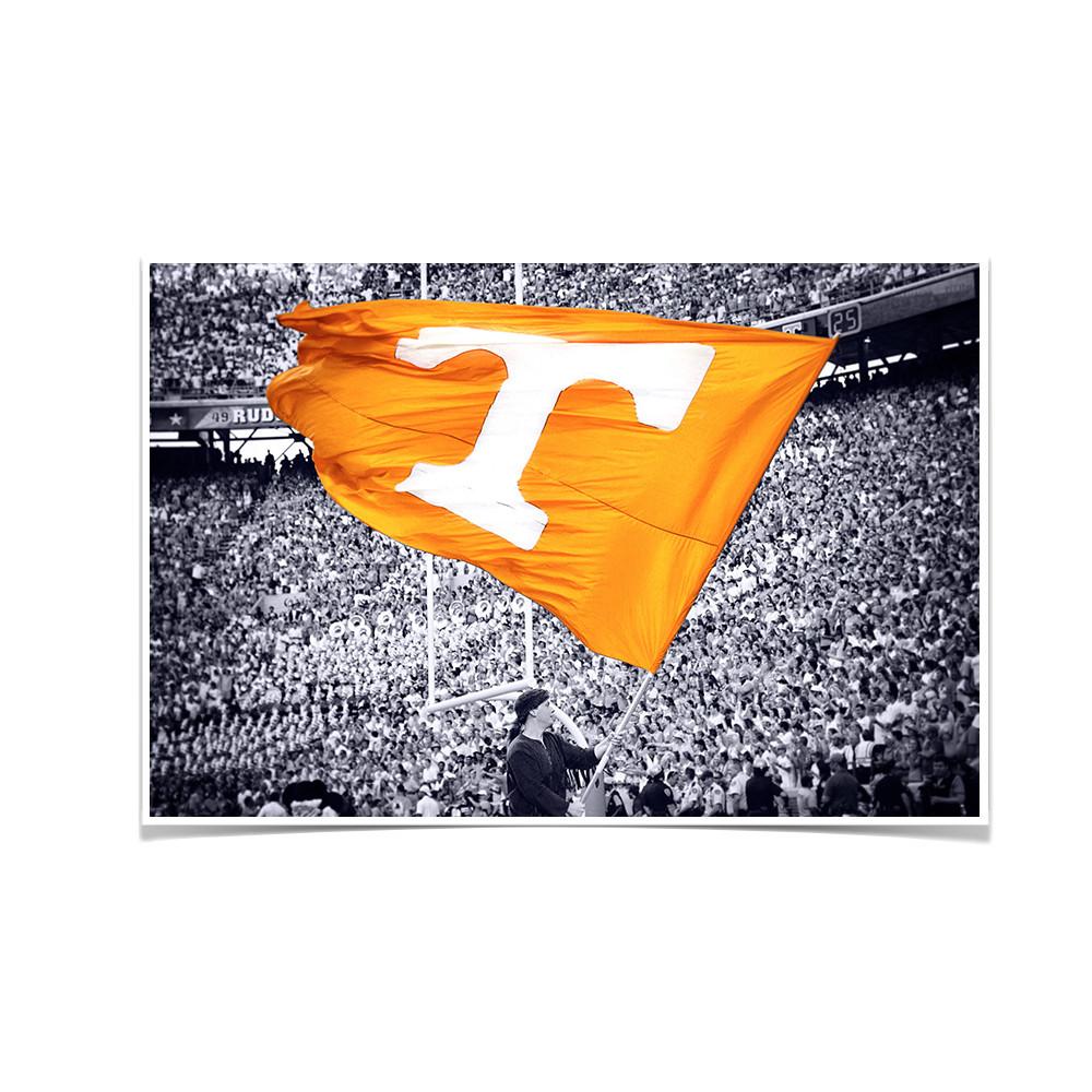 Tennessee Volunteers - Smokey Flag - College Wall Art #Canvas