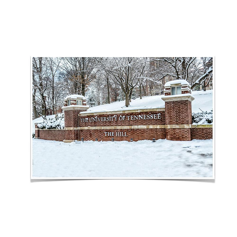 Tennessee Volunteers - Snowy Hill - College Wall Art #Canvas