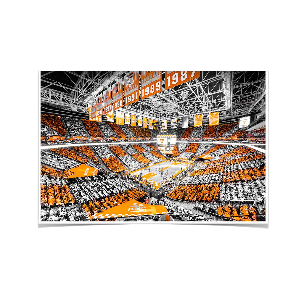 Tennessee Volunteers - Checkerboard Thompson-Boling DuoTone - College Wall Art #Canvas